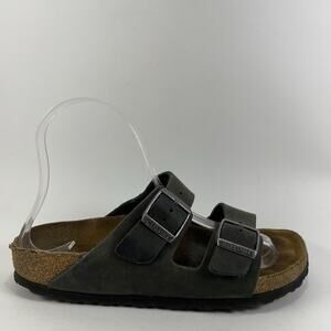 Birkenstock Arizona Sandals Womens Size 36 US 5-5.5 Black Oiled Leather Soft FB